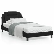 Bed met matras kunstleer zwart 100x200 cm 8721012352582