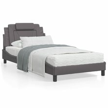 Bed met matras kunstleer grijs 100x200 cm 8721012352612