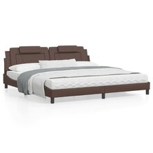 Bed met matras kunstleer bruin 200x200 cm 8721012353022