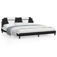 Bed met matras kunstleer zwart en wit 200x200 cm 8721012353053