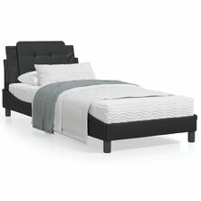 Bed met matras kunstleer zwart 100x200 cm 8721012353282