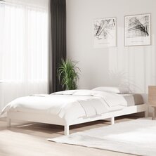 Bed stapelbaar 90x190 cm massief grenenhout wit