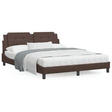 Bed met matras kunstleer bruin 160x200 cm