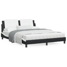 Bed met matras kunstleer zwart en wit 160x200 cm