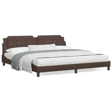 Bed met matras kunstleer bruin 200x200 cm