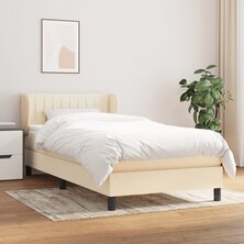 Boxspring met matras stof cr&egrave;mekleurig 80x200 cm 8720287402381