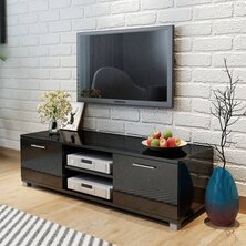 Tv-meubel 120x40,5x35 cm hoogglans zwart