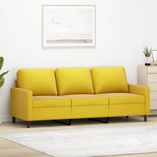 Driezitsbank 180 cm fluweel geel