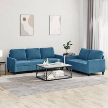 2-delige Loungeset met kussens fluweel blauw