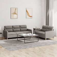 2-delige Loungeset met kussens stof taupe