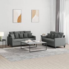 2-delige Loungeset met kussens stof donkergrijs 8721012066168