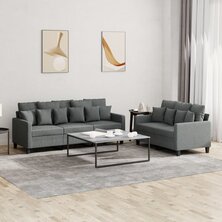 2-delige Loungeset met kussens stof donkergrijs 8721012066328