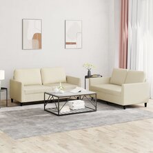 2-delige Loungeset met kussens kunstleer cr&egrave;me 8721012067189