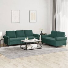 2-delige Loungeset met kussens fluweel donkergroen 8721012072190