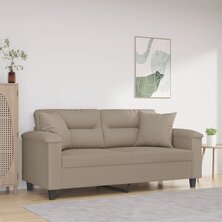 Tweezitsbank met kussens 140 cm microvezelstof taupe