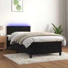 Boxspring met matras en LED fluweel zwart 80x200 cm