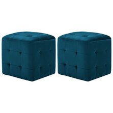 Nachtkastjes 2 st 30x30x30 cm fluweel blauw