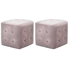 Nachtkastjes 2 st 30x30x30 cm fluweel roze