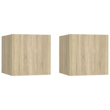 Nachtkastjes 2 st 30,5x30x30 cm spaanplaat sonoma eikenkleurig