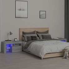 Nachtkastjes 2 st met LED&apos;s 70x36,5x40 cm grijs sonoma