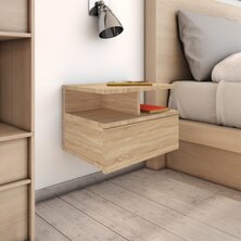 Nachtkastjes 2 st 40x31x27 cm bewerkt hout sonoma eikenkleurig