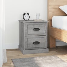 Nachtkastjes 2 st 39x39x47,5 cm bewerkt hout grijs sonoma eiken