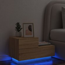 Nachtkastje met LED-verlichting 70x36x40,5 cm sonoma eikenkleur