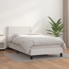 Boxspring met matras kunstleer wit 80x200 cm 8720287456940