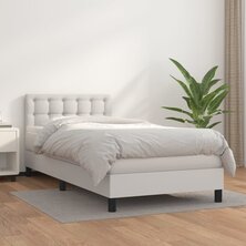 Boxspring met matras kunstleer wit 80x200 cm 8720287457541