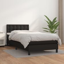 Boxspring met matras kunstleer zwart 90x190 cm 8720287457596