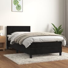 Boxspring met matras fluweel zwart 90x190 cm 8720287458210