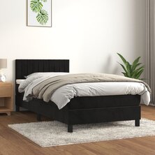 Boxspring met matras fluweel zwart 90x190 cm 8720845500610