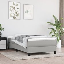 Boxspring met matras stof lichtgrijs 100x200 cm 8720845545529