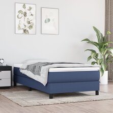 Boxspring met matras stof blauw 100x200 cm 8720845545581