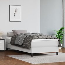 Boxspring met matras kunstleer wit 90x200 cm 8720845547370