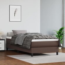 Boxspring met matras kunstleer bruin 90x200 cm 8720845547394