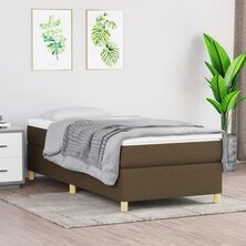 Boxspring met matras stof donkerbruin 90x190 cm 8720845549848