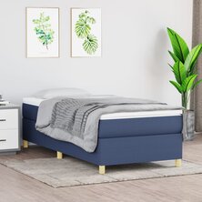 Boxspring met matras stof blauw 90x190 cm 8720845549879