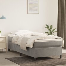 Boxspring met matras fluweel lichtgrijs 90x190 cm 8720845551506