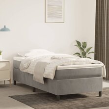 Boxspring met matras fluweel lichtgrijs 100x200 cm 8720845551629