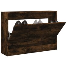 Schoenenkast 80x21x57 cm bewerkt hout gerookt eikenkleurig 8721012381506