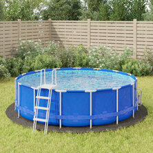 Zwembadgrondzeil &Oslash;428 cm polyester geotextiel lichtgrijs 8720845773854