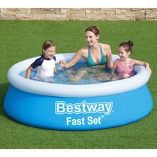 Bestway Fast Set Zwembad opblaasbaar rond 183x51 cm blauw 8721012052390