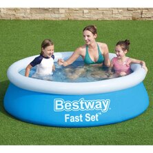 Bestway Zwembad Fast Set opblaasbaar rond 183x51 cm blauw 6942138967630