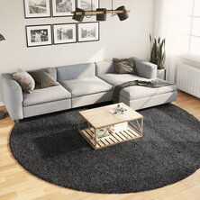 Vloerkleed PAMPLONA shaggy hoogpolig modern &Oslash; 280 cm antraciet 8721012228061