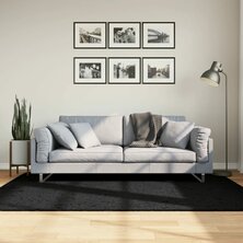 Vloerkleed PAMPLONA shaggy hoogpolig modern 140x200 cm zwart 8721012228801