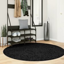 Vloerkleed PAMPLONA shaggy hoogpolig modern &Oslash; 160 cm zwart 8721012228917