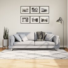 Vloerkleed PAMPLONA shaggy hoogpolig 140x200 cm cr&egrave;me en zwart 8721012229686