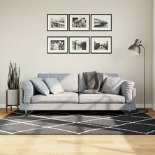 Vloerkleed shaggy hoogpolig modern 140x200 cm zwart en cr&egrave;me 8721012230125