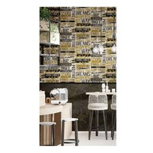 Noordwand Behang Friends & Coffee Words and Letters metallic en zwart 8022560166066